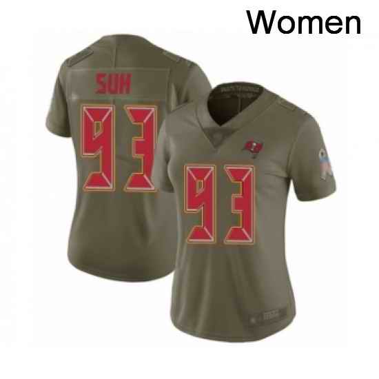 Womens Tampa Bay Buccaneers 93 Ndamukong Suh Limited Olive 2017 Salute to Service Football Jersey
